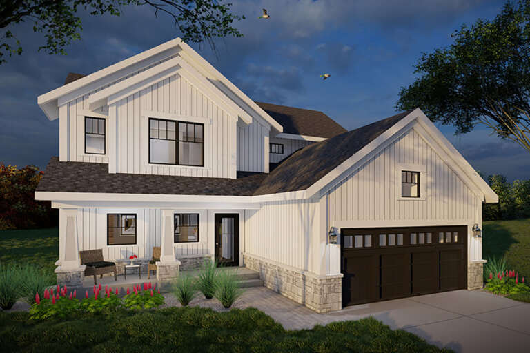 House Plan House Plan #32836 Angled Front Elevation 