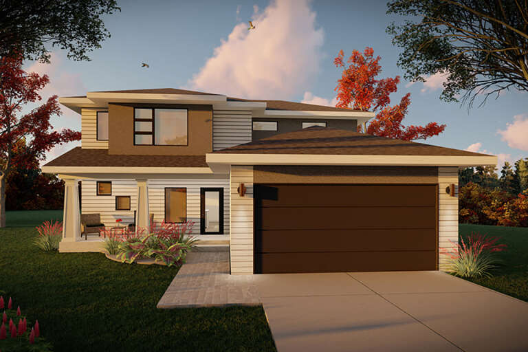 House Plan House Plan #32837 Angled Front Elevation 