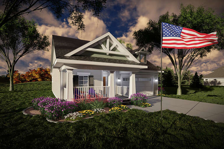 House Plan House Plan #32838 Angled Front Elevation 