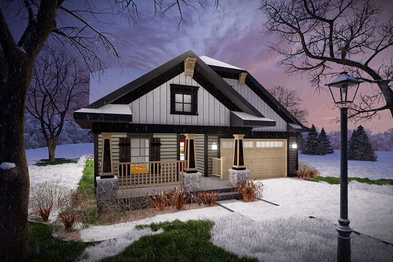 House Plan House Plan #32840 Angled Front Elevation 