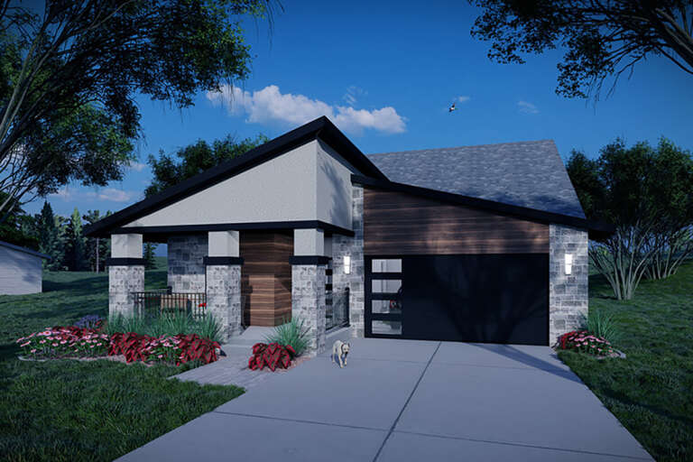 House Plan House Plan #32842 Angled Front Elevation 