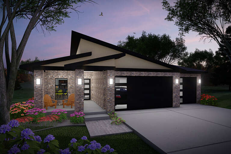 House Plan House Plan #32844 Angled Front Elevation 