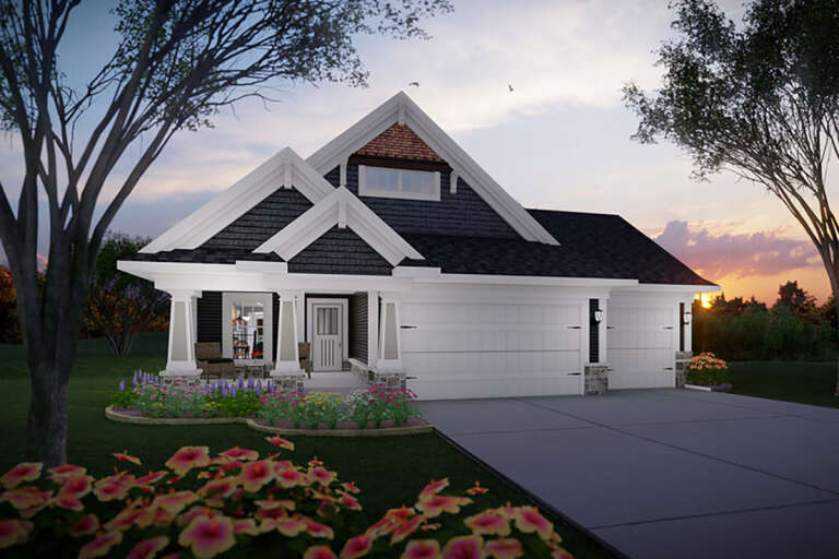 House Plan House Plan #32846 Angled Front Elevation 