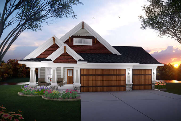 House Plan House Plan #32847 Angled Front Elevation 