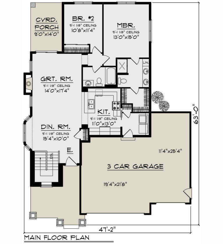 House Plan House Plan #32848 Drawing 1