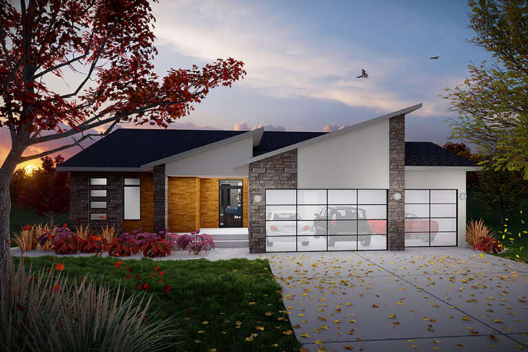 House Plan House Plan #32851 Angled Front Elevation