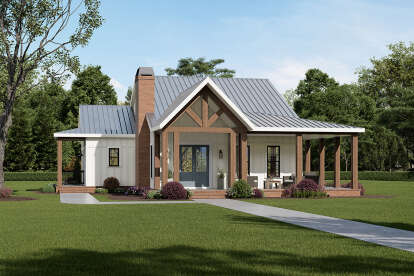 Modern Farmhouse House Plan #009-00439 Elevation Photo
