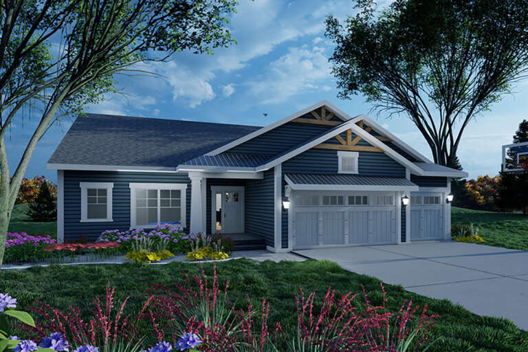 House Plan House Plan #32855 Angled Front Elevation 