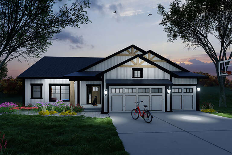 House Plan House Plan #32856 Angled Front Elevation 