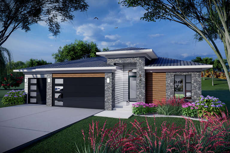 House Plan House Plan #32857 Angled Front Elevation 