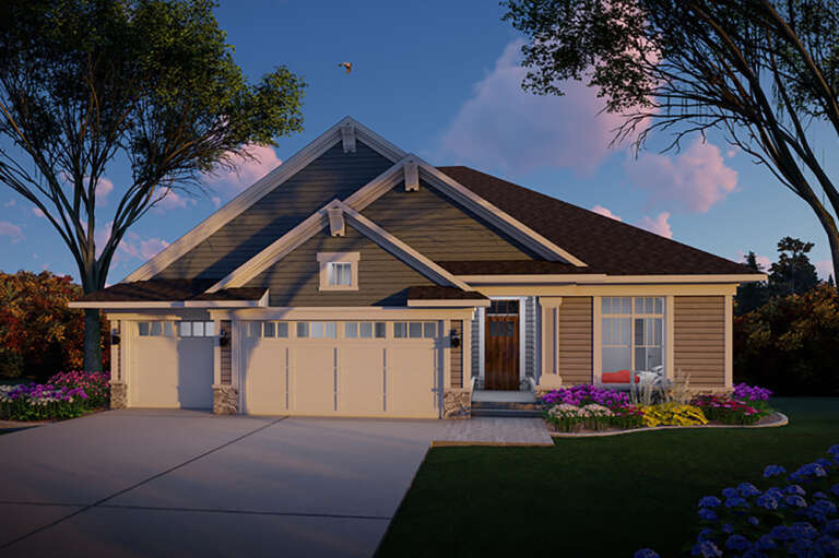 House Plan House Plan #32861 Angled Front Elevation 