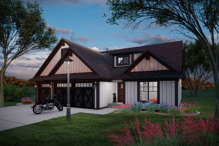House Plan House Plan #32862 Angled Front Elevation 
