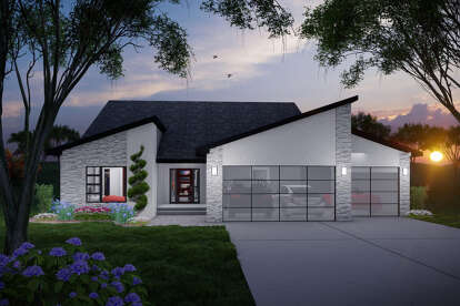 Contemporary House Plan #1020-00405 Elevation Photo