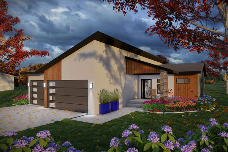 House Plan House Plan #32872 Angled Front Elevation