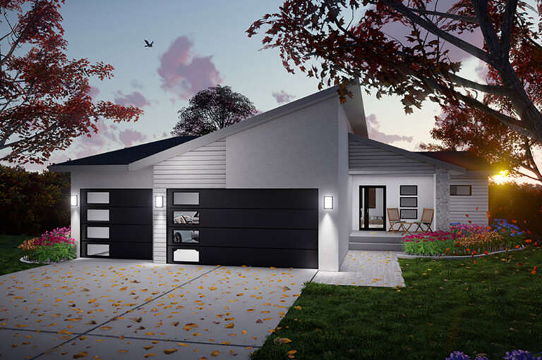 House Plan House Plan #32873 Angled Front Elevation 