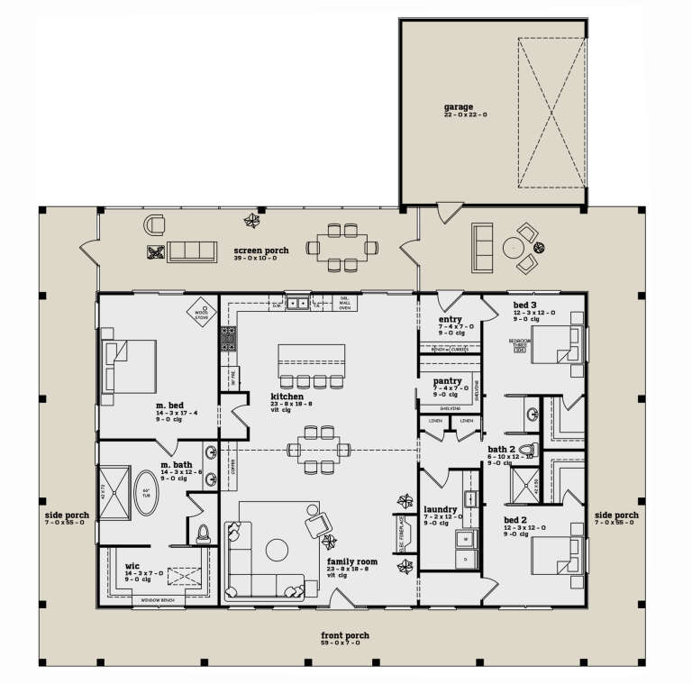 House Plan House Plan #32874 Drawing 1
