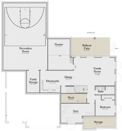 Basement for House Plan #6785-00011