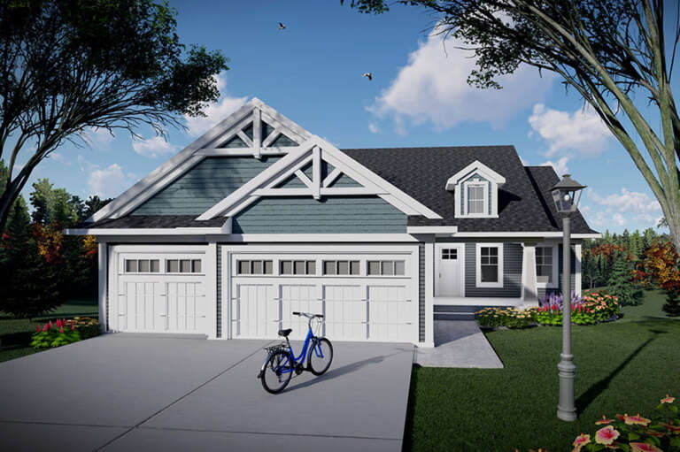 House Plan House Plan #32877 Angled Front Elevation 