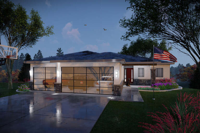 House Plan House Plan #32879 Angled Front Elevation 