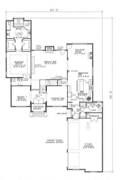 Floorplan 1 for House Plan #110-00142