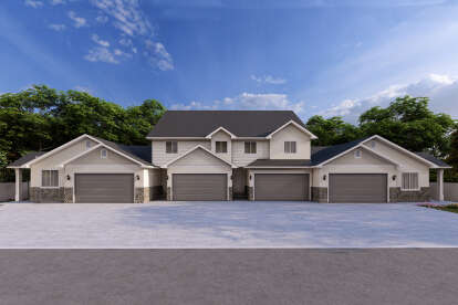 Fourplex Images Traditional Fourplex Plan - 2,228 Square Feet, 3-4 Bedrooms, 3.5 ...
