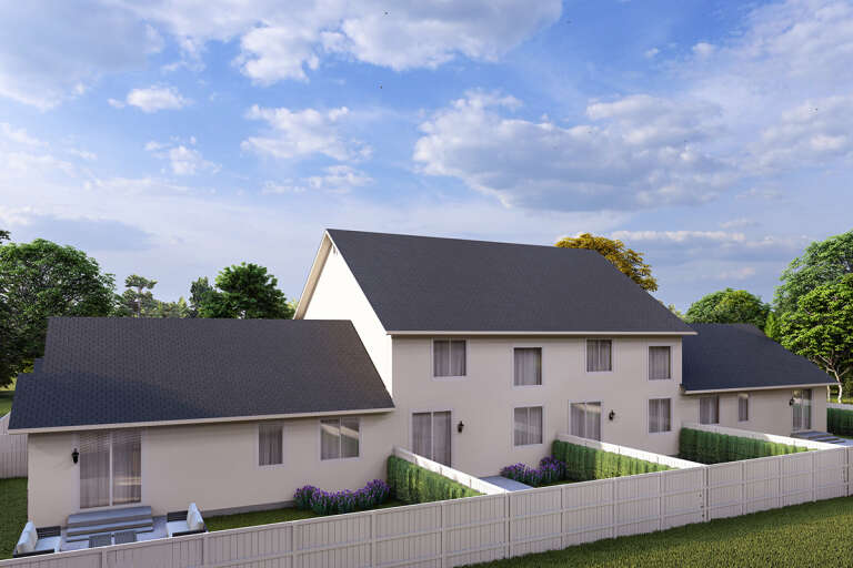 Traditional Fourplex Plan - 2,228 Square Feet, 3-4 Bedrooms, 3.5 ...