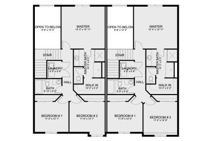 Second Floor Units B & C for House Plan #2802-00386