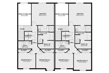 Second Floor Units B & C for House Plan #2802-00387