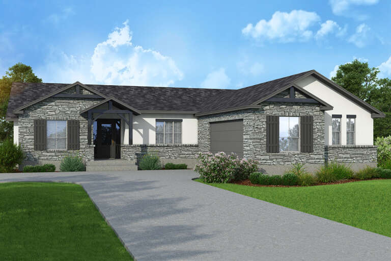 House Plan House Plan #32886 Angled Front Elevation 