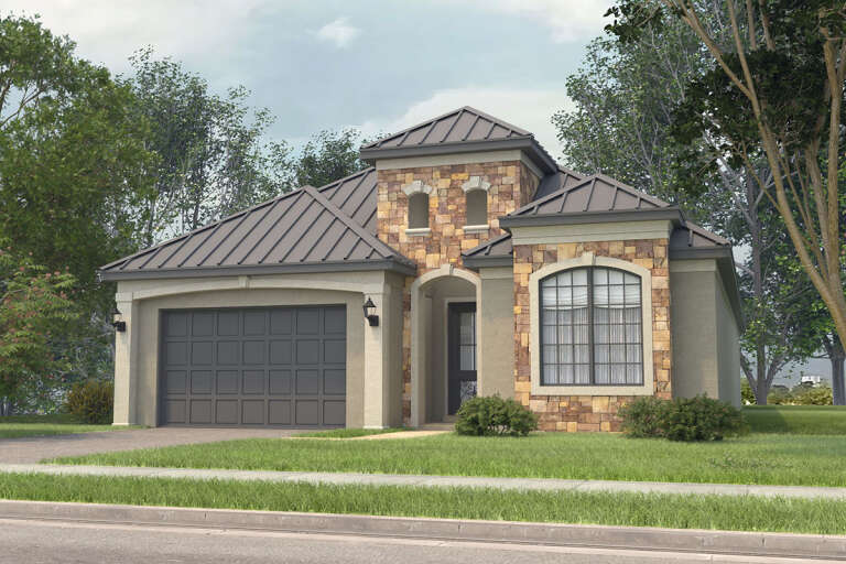 House Plan House Plan #32887 Angled Front Elevation 