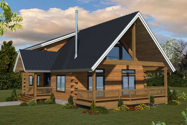 House Plan House Plan #32889 Angled Front Elevation 