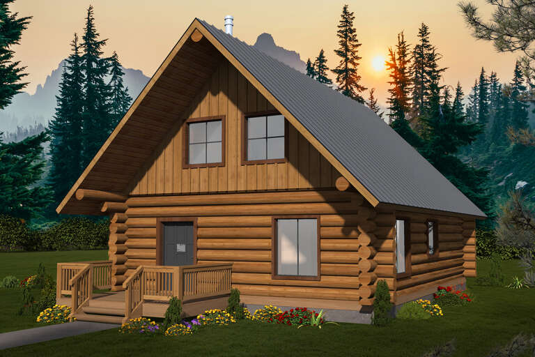 House Plan House Plan #32890 Angled Front Elevation 