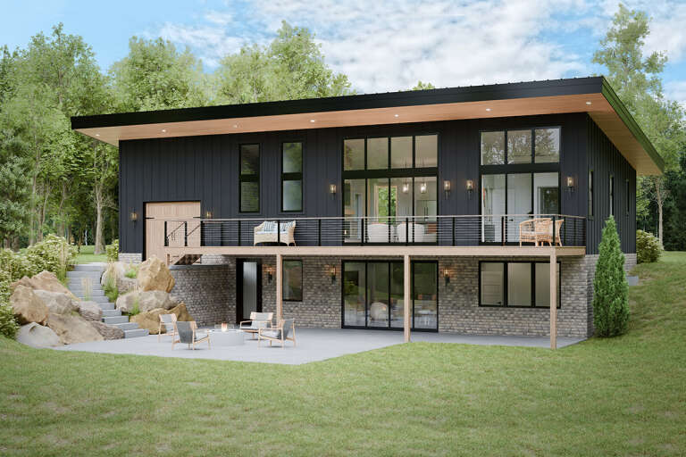 House Plan House Plan #32892 Angled Rear Elevation 