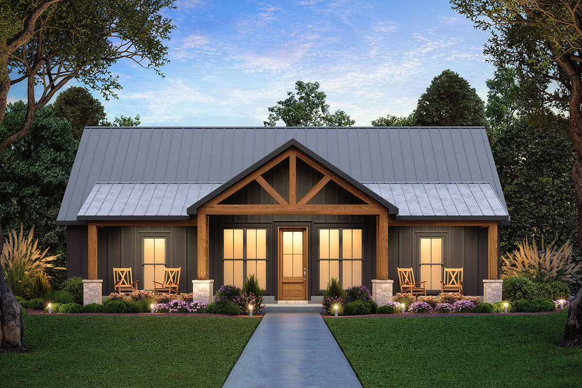 Modern Farmhouse Plan: 1,677 Square Feet, 3 Bedrooms, 2 Bathrooms ...