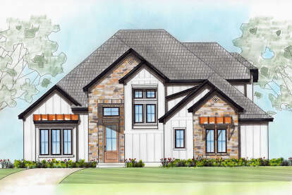 European House Plan #5251-00007 Elevation Photo