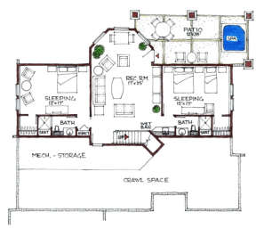 Floorplan 1 for House Plan #192-00001