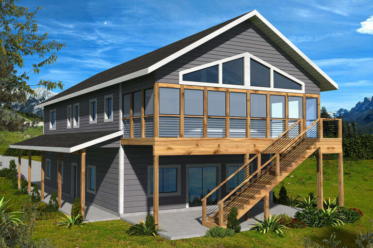 House Plan House Plan #32910 Angled Front Elevation