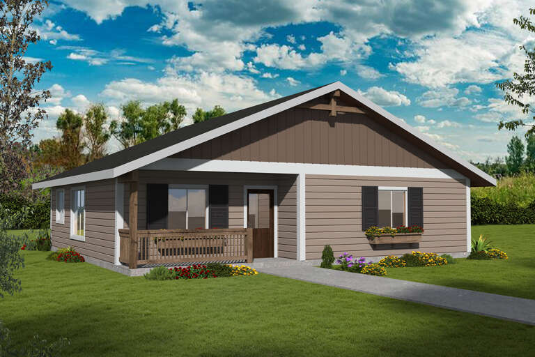 House Plan House Plan #32912 Angled Front Elevation