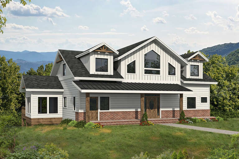 House Plan House Plan #32913 Angled Front Elevation