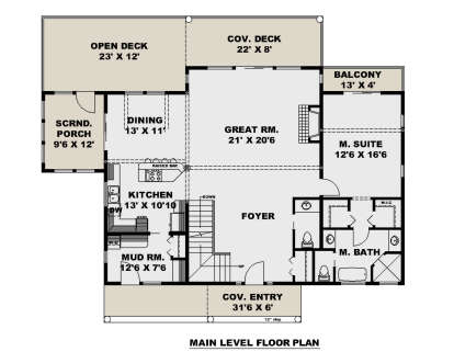 Main Floor  for House Plan #039-00764