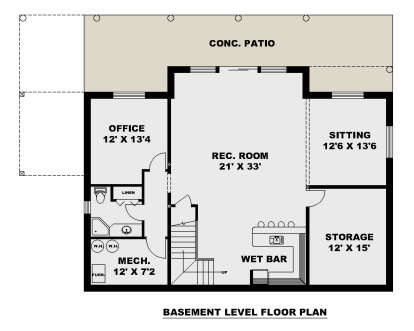 Basement for House Plan #039-00764