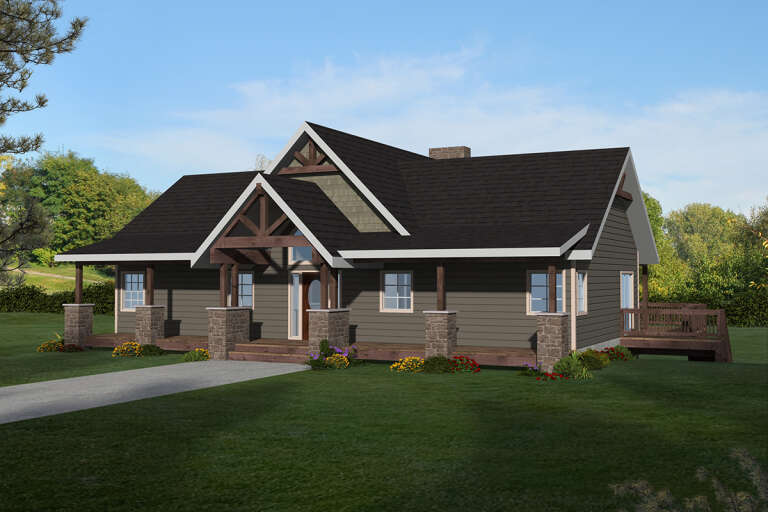 House Plan House Plan #32914 Angled Front Elevation