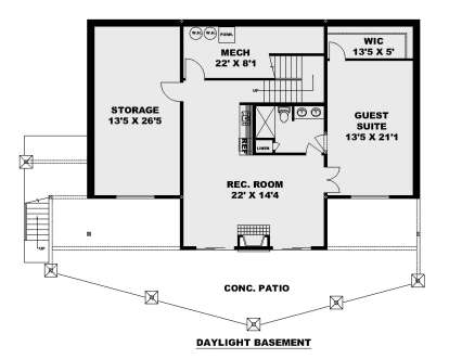 Basement for House Plan #039-00765