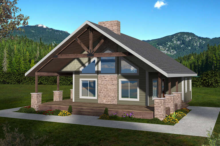 House Plan House Plan #32915 Angled Front Elevation
