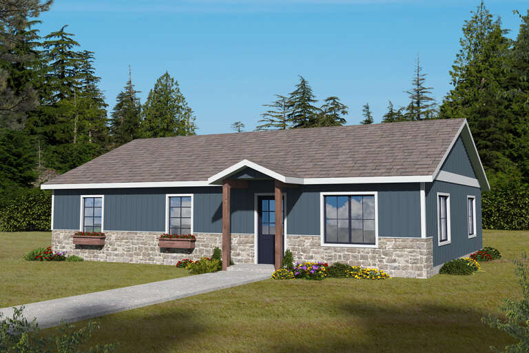 House Plan House Plan #32916 Angled Front Elevation