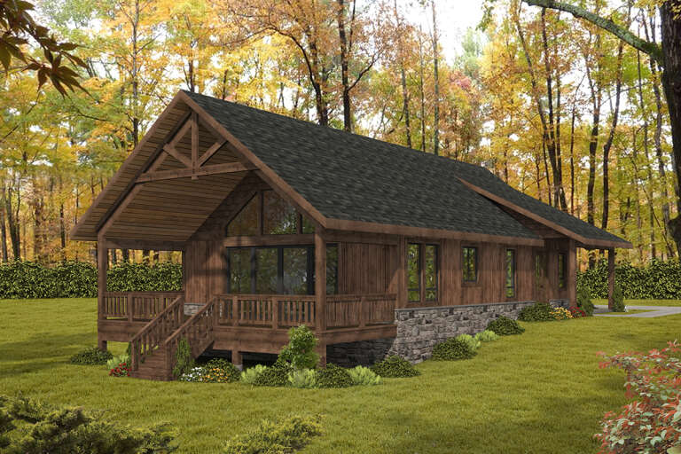 House Plan House Plan #32917 Angled Front Elevation