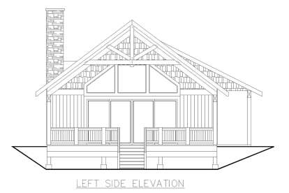 Cabin House Plan #039-00768 Elevation Photo