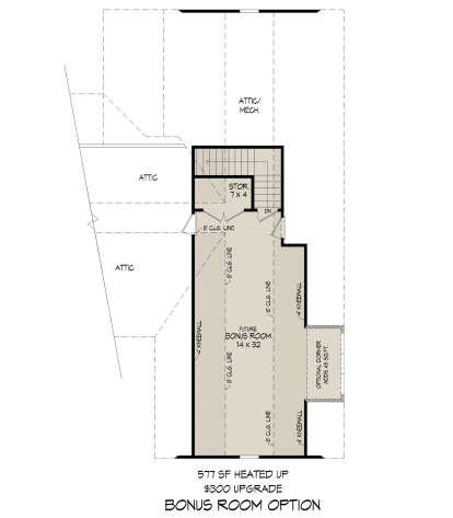 Optional Bonus Room for House Plan #940-01280