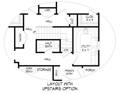 Main Floor w/ Optional Second Floor Stairs for House Plan #940-01280