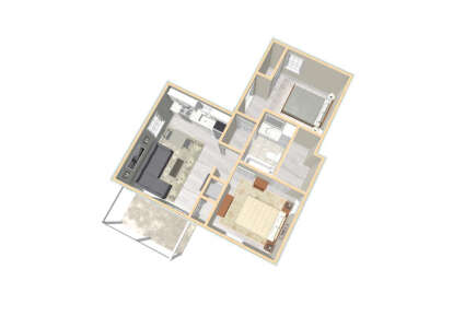 Overhead First Floor for House Plan #1502-00034